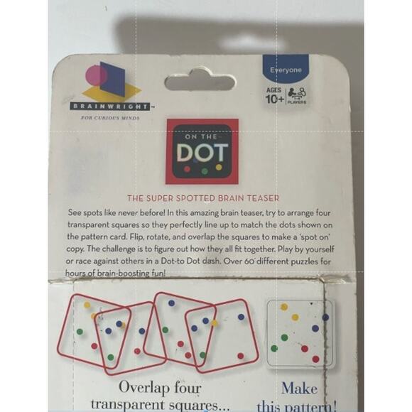 On The Dot Brain Teaser Game Brainwright Ages 10+ Dr. Toy Award - NWT - Picture 3 of 4